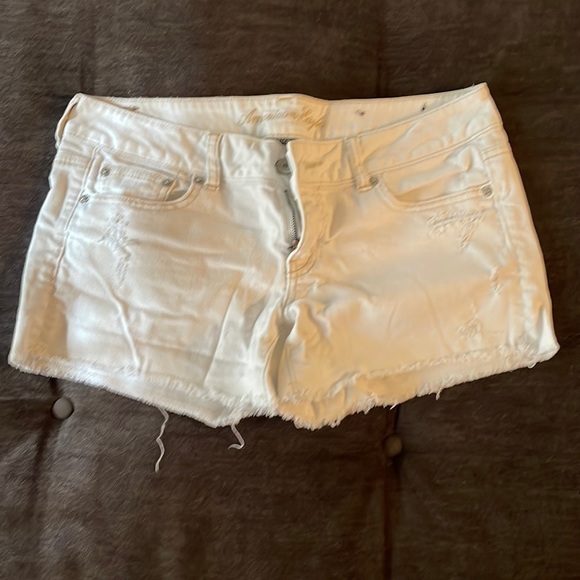 American Eagle Outfitters Pants - American Eagle Outfitters White Distressed Denim Shorts
